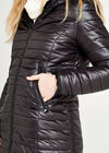 Reversible Faux Fur Puffa Jacket, Black, large