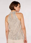 Sequin Halter Neck Top, Light Grey / Silver, large