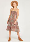 Geo Tile Print in 2in1 Skirrt, Khaki, large