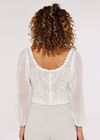 Crochet Crop Cardigan, Cream, large