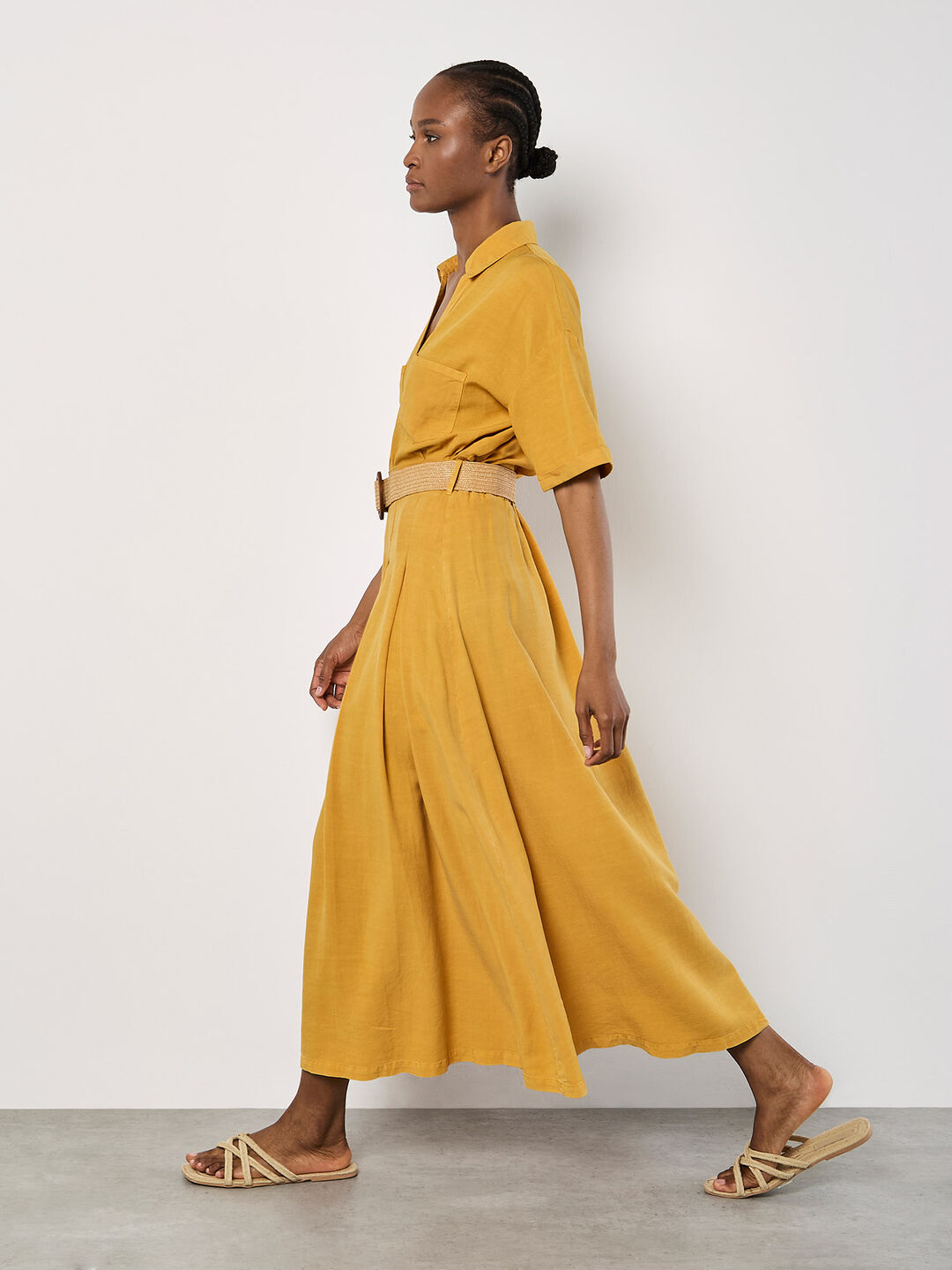 Boho Belted Midi Skirt
