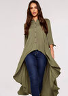Herringbone Jacquard Shirt, Khaki, large