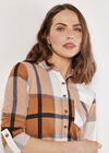 Lightweight Sherpa Lined Check Shacket, Rust, large
