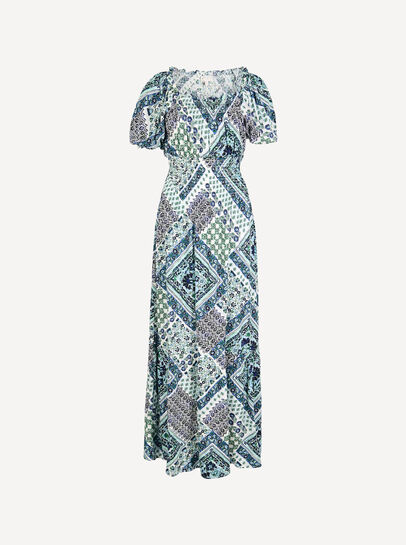 Boho Folk Print Maxi Dress