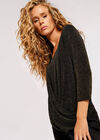 Sparkle Over Wrap Top, Stone, large