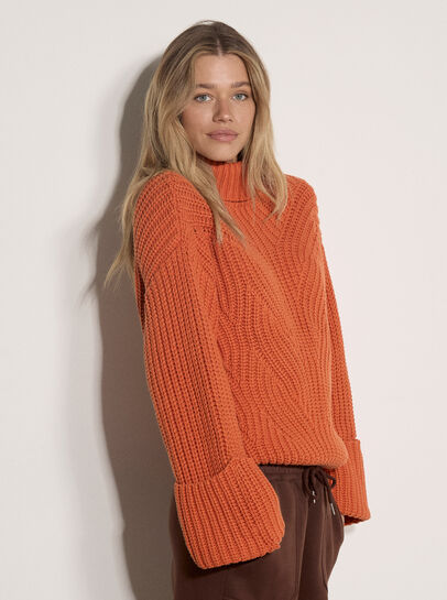 Chunky Knit Roll Neck Jumper