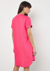 Linen Blend Relaxed Mini Dress, Fuchsia, large