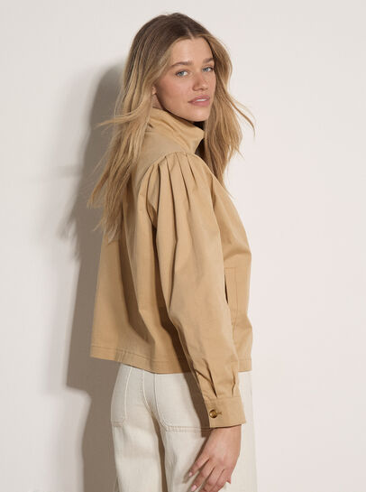 Cotton Funnel Neck Jacket