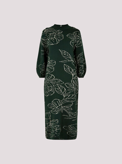 Floral Knitted Midi Dress