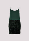 Chiffon Sequin Cami Mini Dress, Green, large
