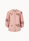 Floral Paisley Embroidered Blouse, Pink, large