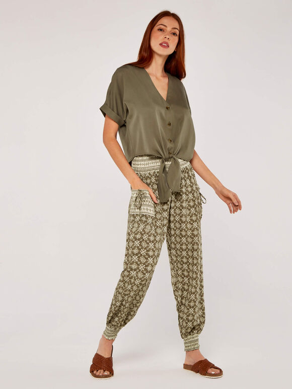 Batik Ankle Cuff Jogger, Khaki, large