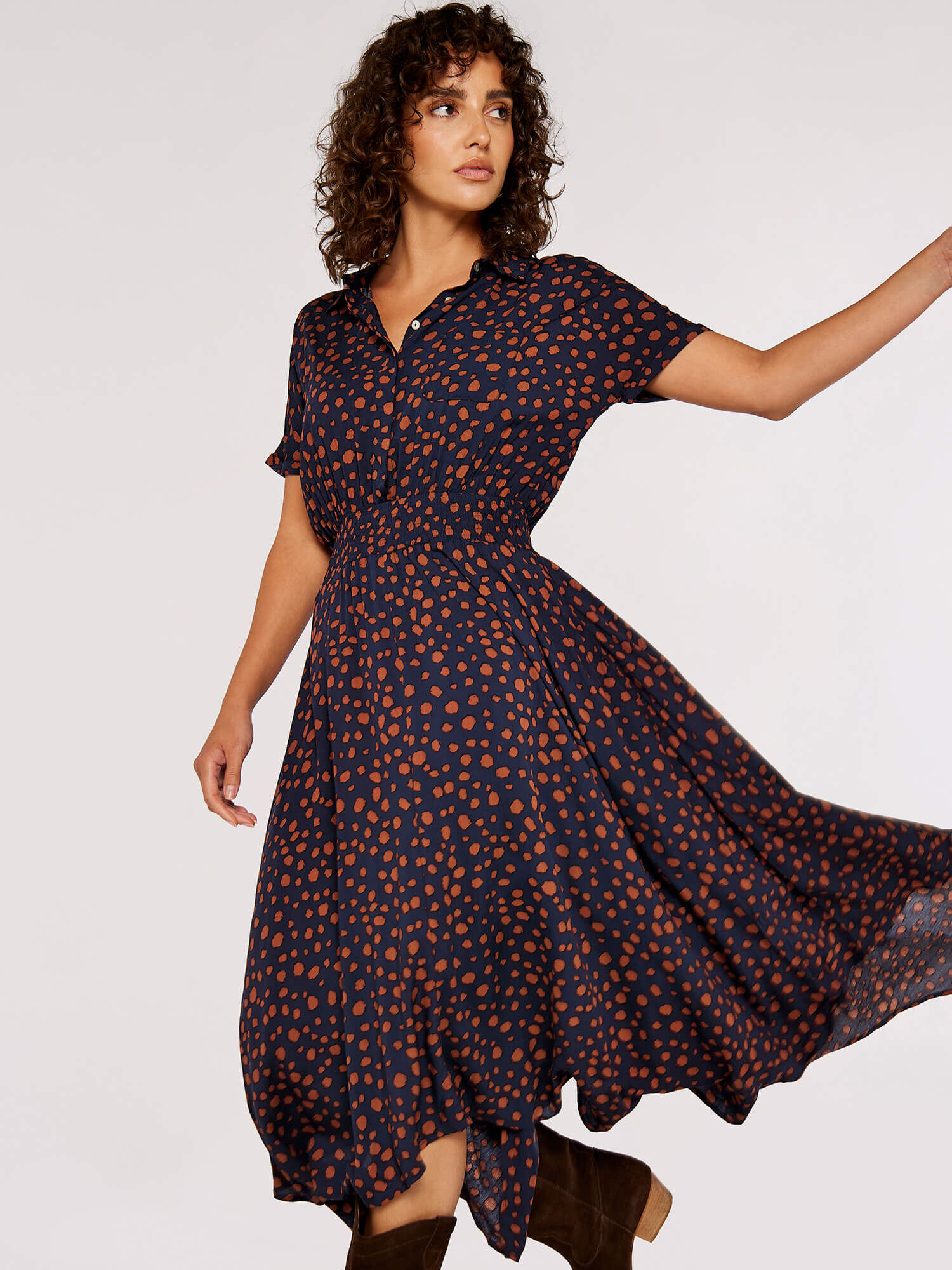 Robe discount longue smockée