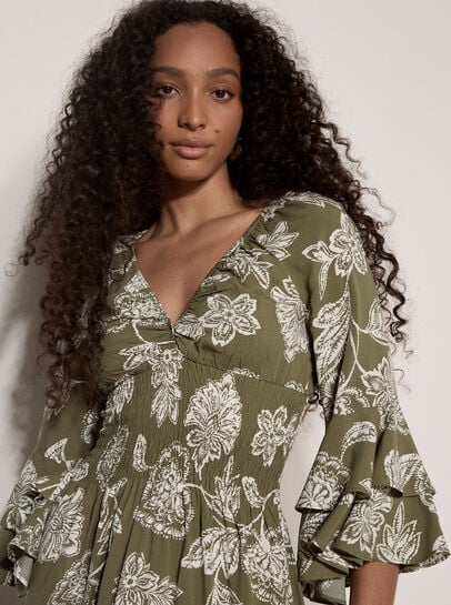 Sarasa Floral Ruffle Mini Dress