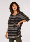 Chevron Side Zip Top, Khaki, large