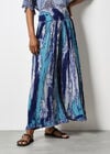 Tie Dye Crinkle Palazzo Trousers, Navy, large