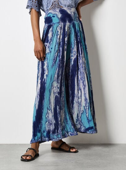 Tie Dye Crinkle Palazzo Trousers