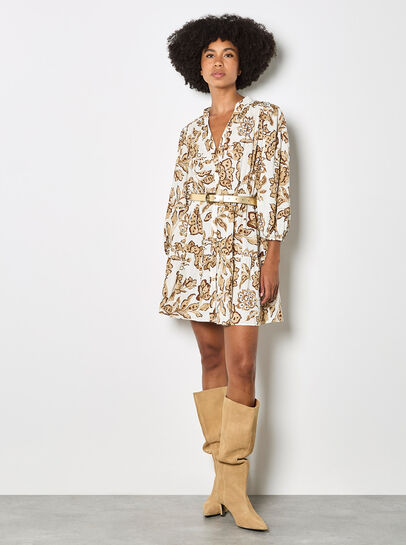 Painterly Sarasa Floral Mini Dress