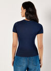 Love Knitted T-Shirt, Navy, large
