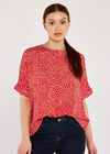 Scattered Dots Top, Red, large