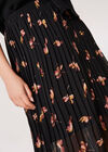 Floral Midi Skirt, Black, large