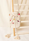 Crochet Pouch Sling Bag, White, large