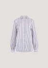 Striped Linen Shirt, Navy, large