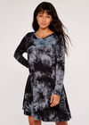 Tie Dye Dress, Black, large