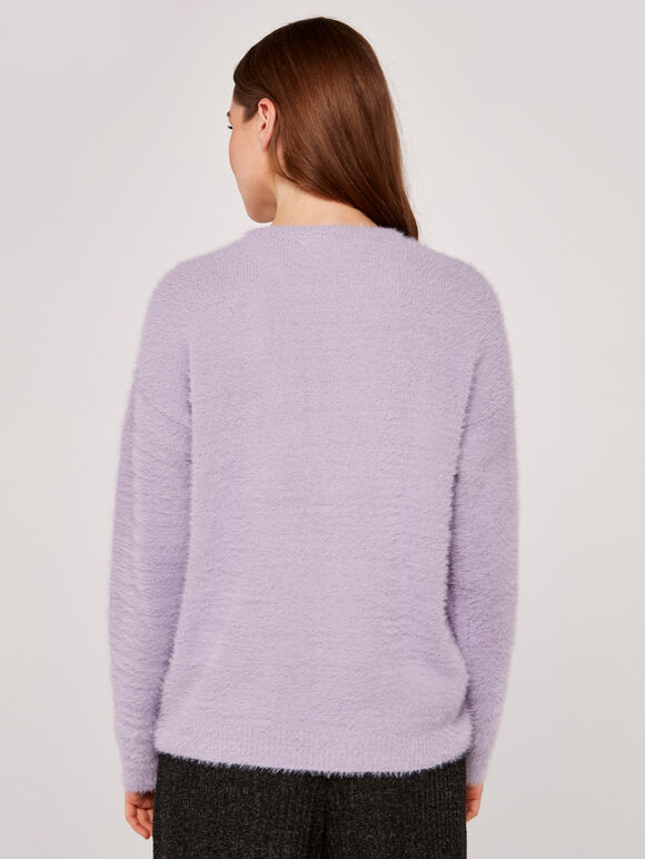 Sequin Heart Jumper, Lilac, large
