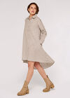Woven Stripe Shirt Dress, Stone, large