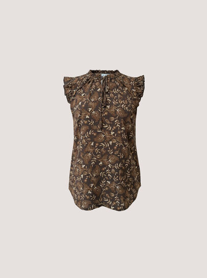 Painterly Paisley Ruffle Top