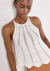 Knitted Chevron Swing Top, Cream, large