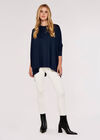 Soft Touch Split Top, Navy, large