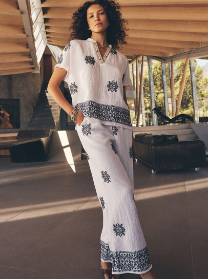 Paisley Bead Embroidered Blouse