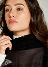Colourblock Stripe Boucle Poncho, Dark Grey - Charcoal, large