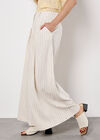 Pinstripe Pleat Palazzo Trousers, Stone, large