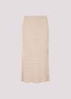 Fine Knit Cable Midi Skirt, Stone, large