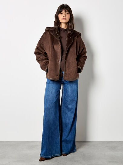 Reversible Faux Fur Suede Jacket