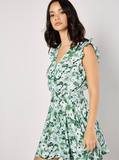 Floral Crepe Mini Dress