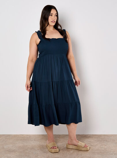 Smock Tiered Midi Dress