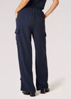 Textured Pinstripe Cargo Trousers, Navy, large