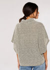 Roll Neck Boucle Cape, Khaki, large