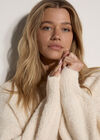 Soft Boucl&eacute; Oversized Long Jumper, Cream, large