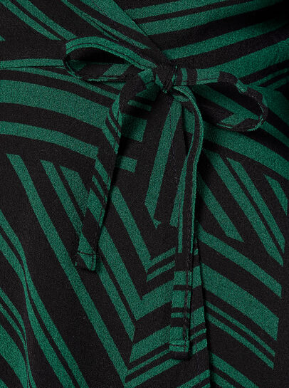 Mixed Stripes Mini Wrap Dress
