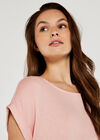 Turn Up Sleeve Top, Pink, large