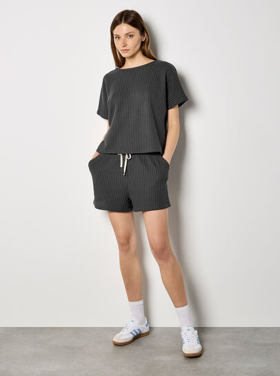 Waffle Knit Mini Shorts