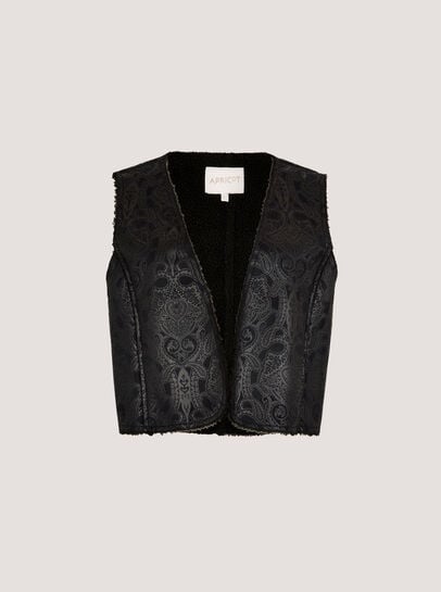 Embossed Paisley Borg-Lined Waistcoat