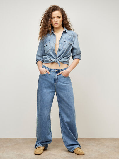 Elisa Weite Jeans Mit Geradem Bein