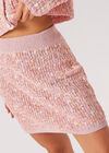 Multi-Coloured Marl Knit Mini Skirt, Pink, large