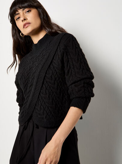 Cable Knit Wrap Jumper